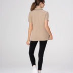 Thumbnail image #2 for Chef Works SBU01W-KHA-L Women's Khaki Short-Sleeve Snap-Front Work Shirt with Mesh Back, Size L