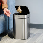 Thumbnail image #2 for Tramontina 81200-015DS Automatic Sensor Trash Can, 3.17 Gallon, Square, Stainless Steel, Satin Finish