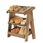 Thumbnail image #2 for Cal-Mil 23138-3-78 3-Tier Acrylic Pastry Display Case with Hinged Door, Walnut, 13"W x 23.25"D x 27.75"H