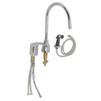 Thumbnail image #1 for AllPoints Foodservice Parts & Supplies Zurn® 1171411 Deck-Mount Single-Handle Faucet, 8" Gooseneck, Sprayer, 2.2 GPM, Chrome-Plated Brass, Lead-Free