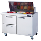 Thumbnail image #1 for Blue Air FSE LLC BLMT60-D2L-HC 60.5" 2-Section Mega Top Sandwich Prep Table, 1 Door, 2 Drawers, 24-Pan Capacity