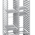 Thumbnail image #4 for Channel Manufacturing 421A Double-Section Aluminum Cafeteria Tray Rack, 40-Tray Capacity, 18 x 26 Inch Trays, 70-Inch Height