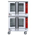Thumbnail image #1 for USR Brands Cookline CV100-DBL Natural Gas Double-Deck Convection Oven, 4-Pan Capacity per Compartment, Stainless Steel Front & Sides
