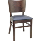 Thumbnail image #1 for G & A Commercial Seating Elton 4681-PS Stackable Side Chair, Solid Wood Back, Upholstered Padded Seat, European Beechwood Frame
