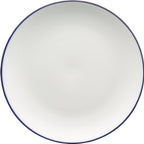 Thumbnail image #1 for International Tableware Torino™ Bistro TB-16-CB 10" Round Porcelain Plate, European White with Blue Underglaze Decoration Case of 2 Dozen
