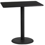 Thumbnail image #1 for Flash Furniture XU-BLKTB-2442-TR24B-GG Rectangular Bar-Height Table, Black Laminate MDF Top, Black Cast-Iron Base, 42 x 24 x 43-1/8 in