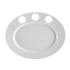 Thumbnail image #1 for CAC China RCN Specialty Items RCN-GP51 Porcelain Oval Platter with 3 Cup Holes, 15 x 11-3/4 x 1-1/4 in. 1 Dozen