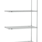Thumbnail image #1 for Metro Super Erecta SE-2142C-86-A4 Wire Add-On Shelving Unit, Chrome, 42"W x 21"D x 86"H, 4 Shelves