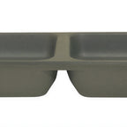 Thumbnail image #1 for Thunder Group Classic 19002SG 2-Compartment Melamine Sauce Dish, 4 oz, Stone Gray, 6"L x 3"W Case of 12 Dozen