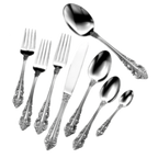 Thumbnail image #2 for Steelite International Walco, Classic Baroque WL6812 6-inch Bouillon Spoon, Pierced Plumes, 18/10 Stainless Steel Pack of 1 Dozen