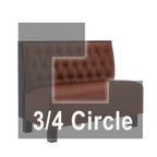 Thumbnail image #1 for ATSMFG ATS AT&S-ATQ-K36-BT GR5/COM Single Three-Quarter Circle Booth, 48"L, Upholstered, Button-Tufted Back, Removable Seat