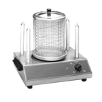 Thumbnail image #1 for Equipex LLC Roller Grill CS4E European-Style Hot Dog Machine with Pyrex Glass Steamer, 40-Dog Capacity & 4 Toasting Spikes