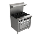 Thumbnail image #1 for Venancio USA Elite Series R36CO-36B 36-Inch Gas Restaurant Range, 6 Open Burners, Convection Oven, Stainless Steel Front & Sides