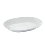 Thumbnail image #1 for CAC China RCN Specialty Items RCN-CD31 Porcelain D-End Platter, 6-1/8" x 4-1/2" x 3/4", Oblong, Coupe Rim Case of 3 Dozen