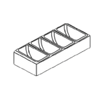 Thumbnail image #1 for Perlick Corporation Top Shelf CC4 Condiment Tray with 4 Plastic Cups, Stainless Steel Rack, 12-7/16" Long