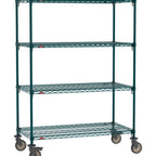 Thumbnail image #1 for Metro Super Erecta SA-1836K3-68-M4 Super Adjustable Super Erecta® Mobile Wire Shelving Unit, 36"W x 18"D x 68"H, 900 lb. capacity per unit, 1" shelf