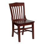 Thumbnail image #1 for Flash Furniture Hercules XU-DG-W0006-MAH-GG Stackable Restaurant Chair, Slat Wood Schoolhouse Back, Mahogany Finish Beechwood Seat