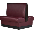 Thumbnail image #1 for ATSMFG ATS AT&S-QAD-W42-P-DRD Double Restaurant Booth, Plain Back, Dark Walnut Elm Trim, Red Upholstery