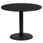 Thumbnail image #1 for Flash Furniture XU-RD-36-BLKTB-TR24-GG Round Dining Table, 36" Black Laminate Top, PVC Edge, 30" Pedestal Base