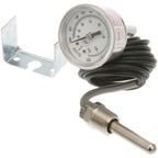 Thumbnail image #1 for AllPoints Foodservice Parts & Supplies 621010 Dishwasher Thermometer, 2-Inch Dial, 8-Ft Capillary, 100°–220°F, Stainless Steel