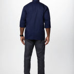 Thumbnail image #2 for Chef Works Morocco JLCL-NAV-3XL Double-Breasted Chef Coat, 3/4 Sleeves, Navy, 3XL