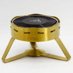 Thumbnail image #1 for Eastern Tabletop Ecoburner EB15013 Round Waterless Chafer Stand, Gold PVD, Small