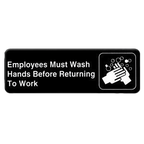 Thumbnail image #1 for Thunder Group PLIS9325BK Hand Washing Sign, 9" x 3", Self-Adhesive, White on Black Case of 144