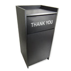Thumbnail image #1 for JustChair Manufacturing TRCPT-MEL 35-Gallon Bar Trash Receptacle, Melamine Laminate, Front Swing Door