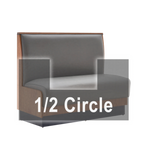 Thumbnail image #1 for ATSMFG ATS AT&S-AHC-KR36-P GR5/COM Single Half-Circle Booth, 48"W x 90"D x 36"H, Plain Back, Upholstered, Unfinished Outside Back