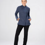 Thumbnail image #1 for Chef Works CBN01W-AFB-XL Men's Long-Sleeve Chef Coat, Air Force Blue, XL, Poly/Cotton