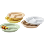 Thumbnail image #1 for G.E.T. Supermel CP-530-S 3-Compartment Melamine Plate, 9", Sandstone 1 Dozen