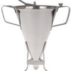Thumbnail image #1 for JB Prince Kwik U114 Stainless Steel Condiment Funnel with Stand, 111 oz, 15 mm Nozzle, Cone Hopper