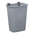 Thumbnail image #1 for Lakeside Manufacturing 206 Jumbo Polyethylene Waste Basket with Stainless Steel Hanger Strap, Gray, 11"D x 15"W x 20"H
