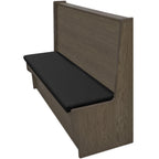 Thumbnail image #1 for Oak Street Shepard SHEP-7242-SGL-VSWB Single Booth, 72"L x 42"H, Oak, Wood Back, Upholstered Seat, Closed Base