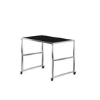 Thumbnail image #1 for Eastern Tabletop NT7695GGBKS Nesting Table, 30 x 59 x 41 3/8 in, Stainless Steel Base with Casters, Reversible Grey/Black Laminate Top
