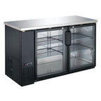 Thumbnail image #1 for USR Brands Coldline CBB-60G Two-Section Back Bar Refrigerator, 60.8 in W, 2 Glass Swing Doors, Stainless Steel Top, Black Exterior