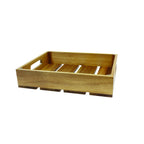 Thumbnail image #1 for TableCraft Products CRATE11 Acacia Wood Rectangular Full-Size Gastro Serving/Display Crate, Fits 1/1 GN Pan Case of 8
