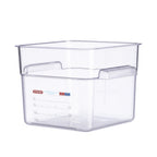 Thumbnail image #1 for CFS Brands Araven 91902 6 qt Square Polycarbonate Food Storage Container with Integrated Label, Clear Case of 6