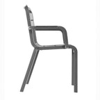 Thumbnail image #2 for Grosfillex Cannes UT115002 Indoor/Outdoor Stacking Armchair, Charcoal, Slotted Resin Back and Resin Seat/Frame Case of 16