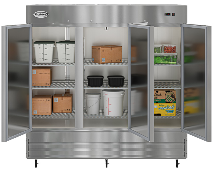Product image #11 for KoolMore 81-Inch Three-Section Reach-In Refrigerator, 72 Cu. Ft., Bottom-Mount, Stainless Steel