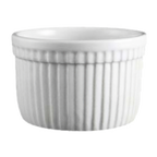 Thumbnail image #1 for Vertex China Market Buffet RMK-6-P 6 oz Bright White China Ramekin, Round Fluted with Rolled Edge, 3-3/8" Dia. x 2"H Case of 3 Dozen