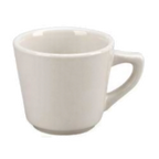 Thumbnail image #1 for Vertex China Vista VRE-1 7 oz White China Coffee Cup with Handle and Polished Foot Case of 3 Dozen