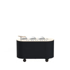 Thumbnail image #1 for Steelite Mogogo Vanila MGCOVC01VXXB Oval Gelato Cart with Vanilla Top and Black Cover