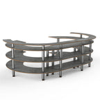 Thumbnail image #1 for Steelite International Mogogo, Modular MGCMSA01GSXF Modular Open C Serving Station, 4-Tier, Grey Slate, 134-1/2 x 84 x 41 in