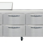Thumbnail image #2 for Continental Refrigerator RA93N10-D 93-Inch Refrigerated Sandwich Prep Table, 1 Door, 6 Drawers, 10-Pan Top, Side-Mounted Refrigeration