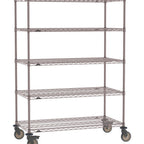 Thumbnail image #1 for Metro Super Erecta SE-2154K4-68-M5 Mobile Wire Shelving Unit, 54"W x 21"D x 68"H, 900 lbs per unit, evenly distributed1" shelf adjustment, (5) wire