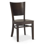 Thumbnail image #1 for G & A Commercial Seating Contempo 4629VS Stackable Side Chair, Square Wood Back, Veneer Seat, Walnut Finish