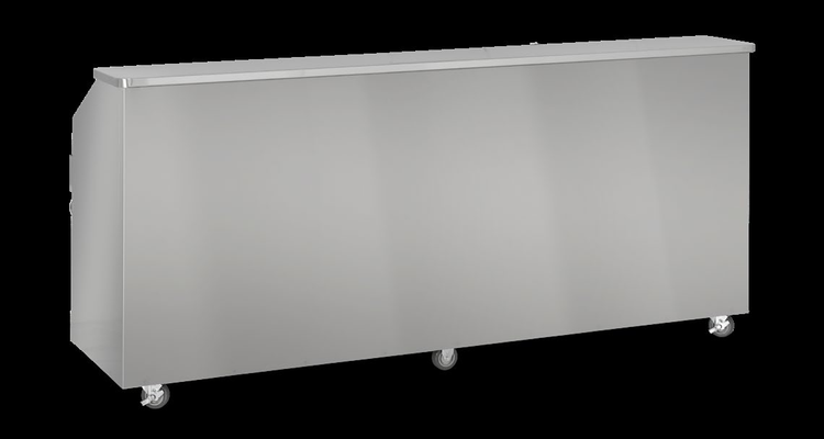 Product image #5 for FWE SCB-8 95-Inch Mobile Stainless Steel Beverage Service Bar with Ice Bins and Underbar Server