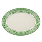 Thumbnail image #1 for Steelite International HL Ivory HL15563925 China Oval Platter, Rolled Edge, Willow Rim Green, 11.75" x 8" 1 Dozen