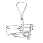 Thumbnail image #1 for TableCraft Products 1370R Syrup Dispenser Rack, Chrome Plated, 3 Rings, 7-1/4" x 7-1/4" x 8-1/4" Case of 6